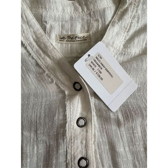 NEW Free People Miles Away Babydoll‎ Top in White sz S - Picture 7 of 12